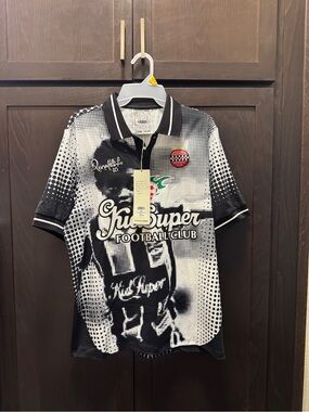RARE KidSuper Ronaldinho Football Club Jersey - Black & White